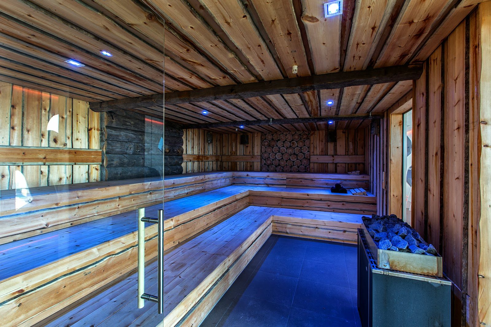 Espace sauna d'une salle de sport